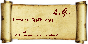 Lorenz György névjegykártya